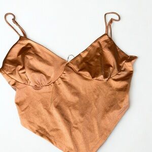 Satin Copper Cami Triangle Top